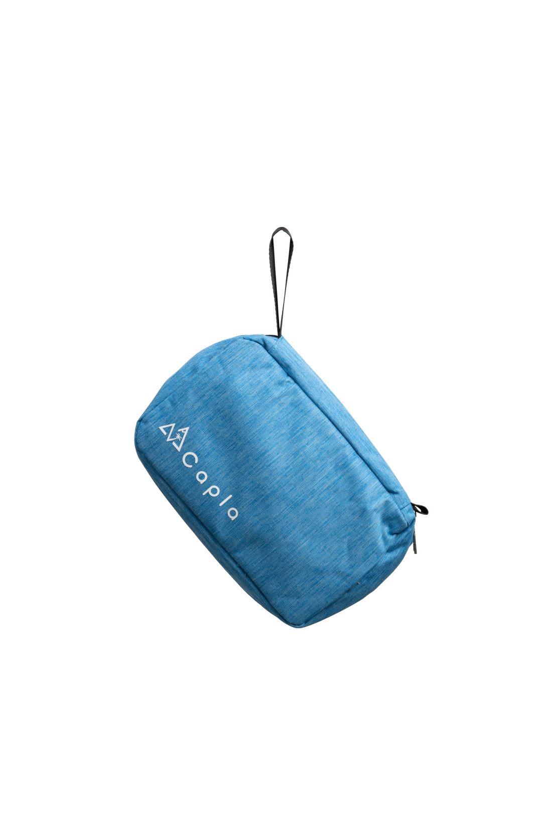 Blue travel toiletry bag made from durable 300D polyester, perfect for keeping toiletries organized during travel, camping, or outdoor adventures.