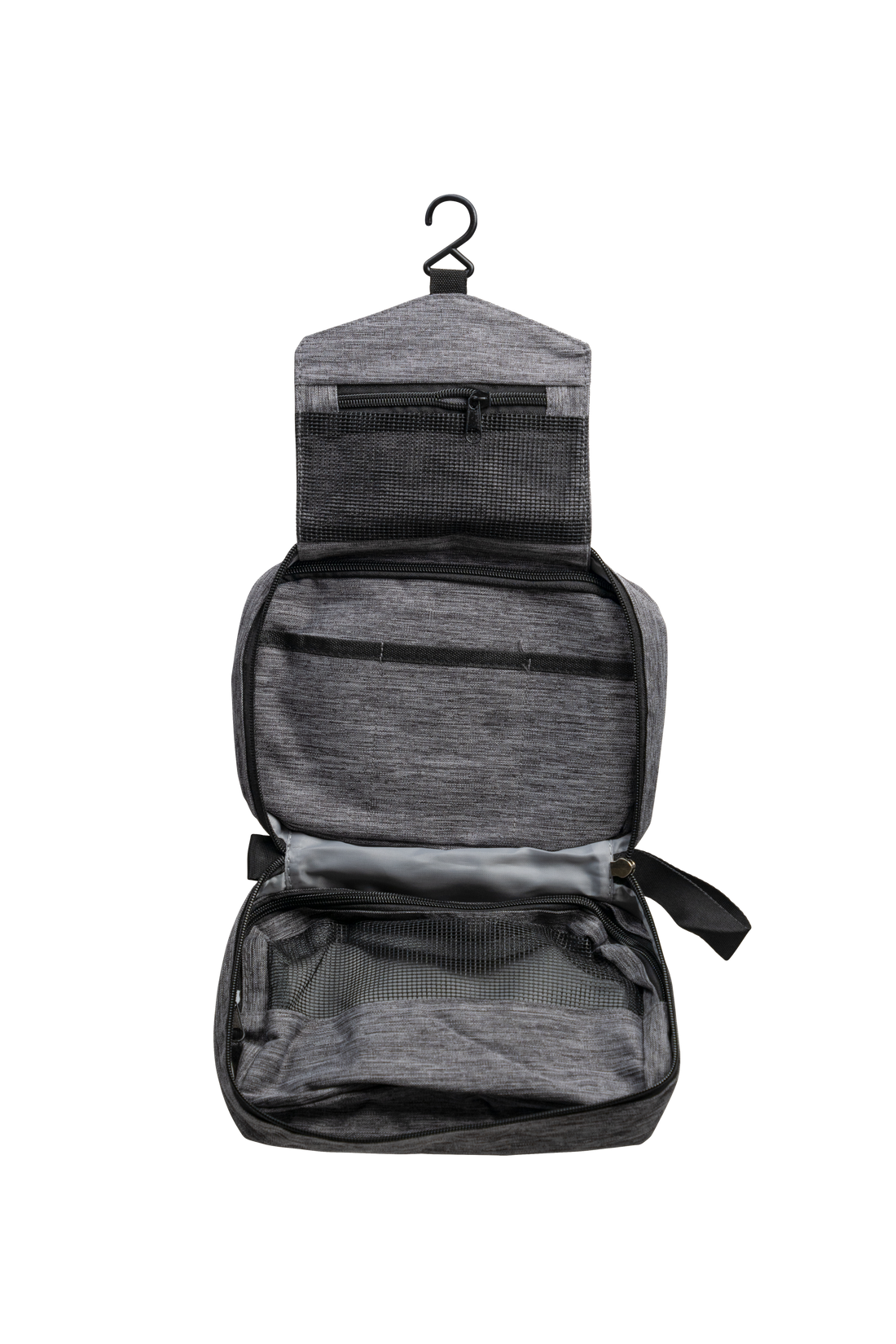 Gray Toiletry Travel Bag with a smart design, compact and durable, perfect for organizing toiletries on every adventure.